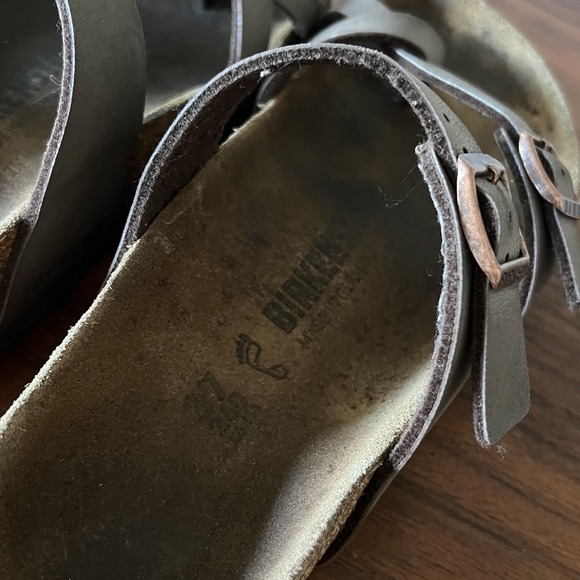 Birkenstock Mayari Sandals Women's 37 6-6.5 Mocha Birkibuc Toe Loop Germany - Picture 5 of 7